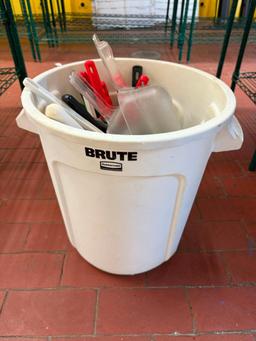 Brute Ingredient Bin Full of New NSF Kitchen Utensils of All Types, Great Lot of Utensils