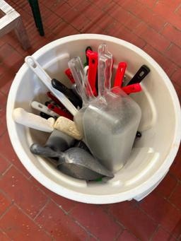Brute Ingredient Bin Full of New NSF Kitchen Utensils of All Types, Great Lot of Utensils