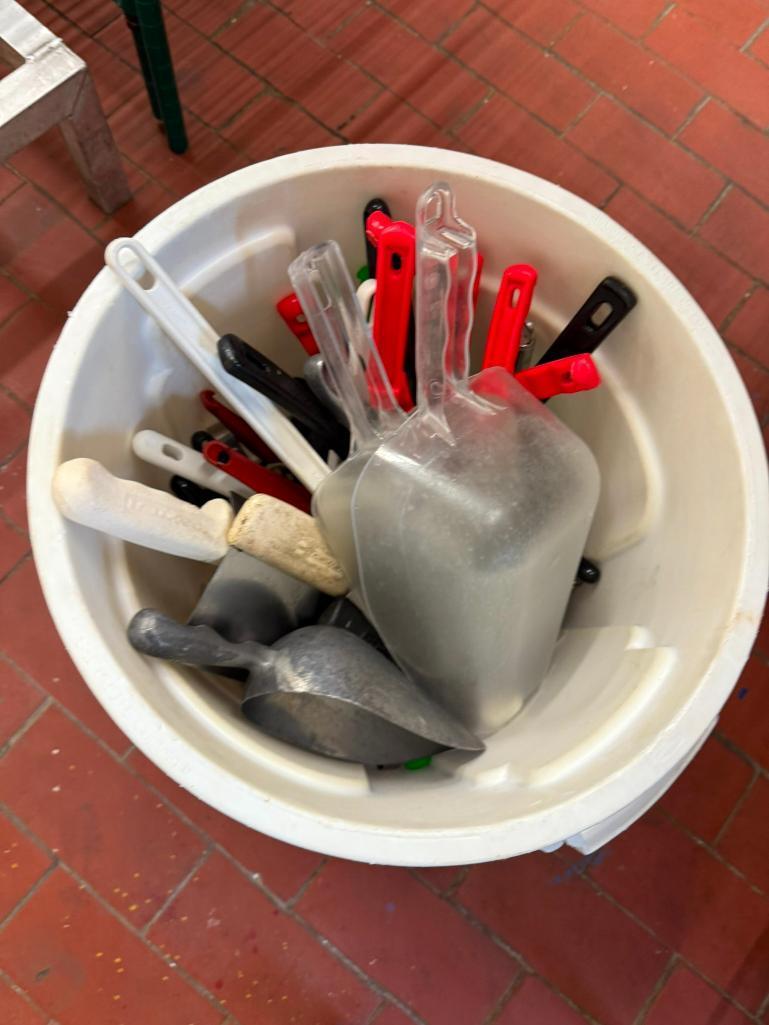 Brute Ingredient Bin Full of New NSF Kitchen Utensils of All Types, Great Lot of Utensils