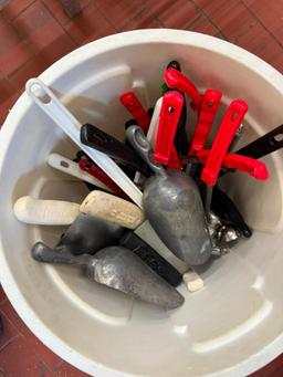 Brute Ingredient Bin Full of New NSF Kitchen Utensils of All Types, Great Lot of Utensils