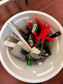 Brute Ingredient Bin Full of New NSF Kitchen Utensils of All Types, Great Lot of Utensils