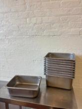 Lot of 10, 1/6 Size Steam Pans, No Lids