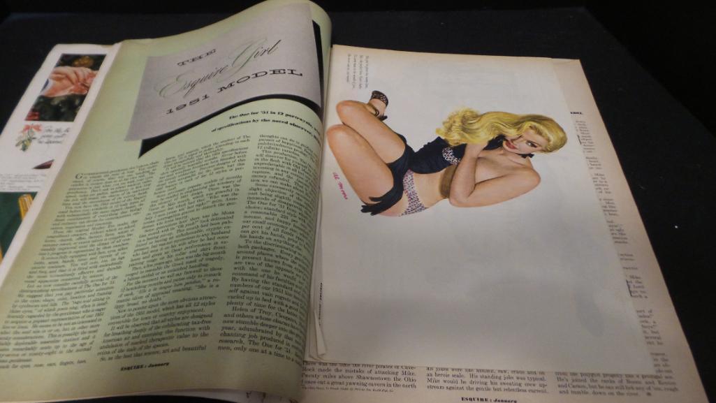 50's Magazines, Pin up Covers, An edition of esquire with a pin-up Calendar and Other old photos