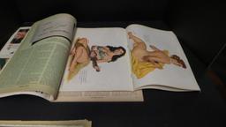 50's Magazines, Pin up Covers, An edition of esquire with a pin-up Calendar and Other old photos