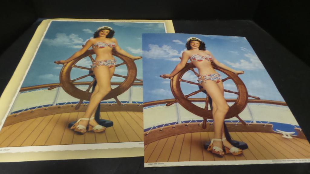 50's Magazines, Pin up Covers, An edition of esquire with a pin-up Calendar and Other old photos