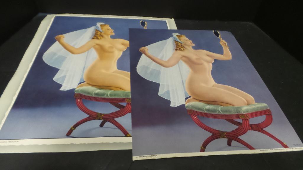 50's Magazines, Pin up Covers, An edition of esquire with a pin-up Calendar and Other old photos