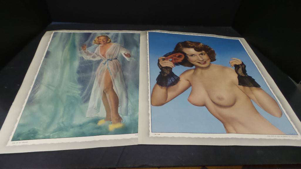 50's Magazines, Pin up Covers, An edition of esquire with a pin-up Calendar and Other old photos