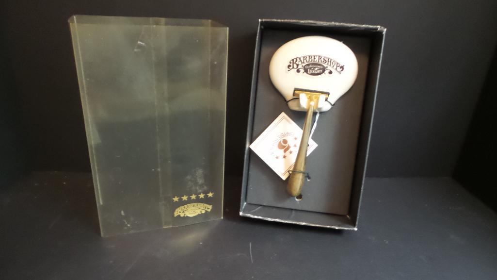Franklin Toiletry Heavy Brass Razor and Wall Mount Hanger