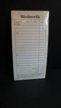 Original Pad of Woolworth lunch counter waitress order forms ( From Nebraska City)