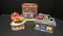 Coca- Cola Diner Canister & Small Diner Light up- Canister Collection