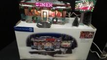 Dept 56 - Shelly's Diner- first with a two piece setup & lighted sign -Snow Village series - LIGHT