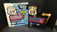 Route 69 Diner Sign - LIGHTUP -Comes with extra bulbs