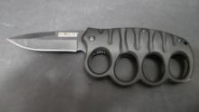 Tac-Force Brass Knuckle Style Knife- With Belt Clip