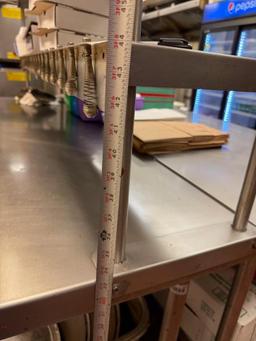 Stainless Steel Prep Table w/ Lower Shelf, 2 Upper Shelves, Mobile Base, 72in