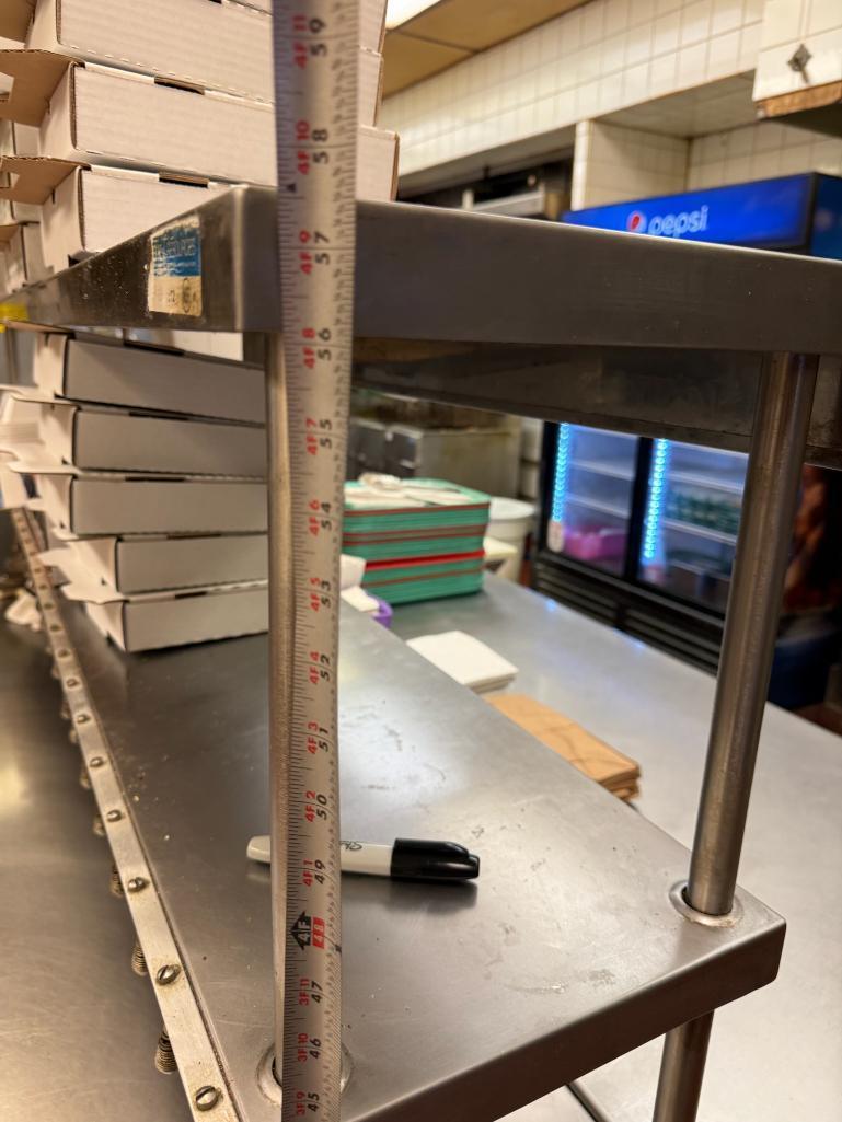 Stainless Steel Prep Table w/ Lower Shelf, 2 Upper Shelves, Mobile Base, 72in