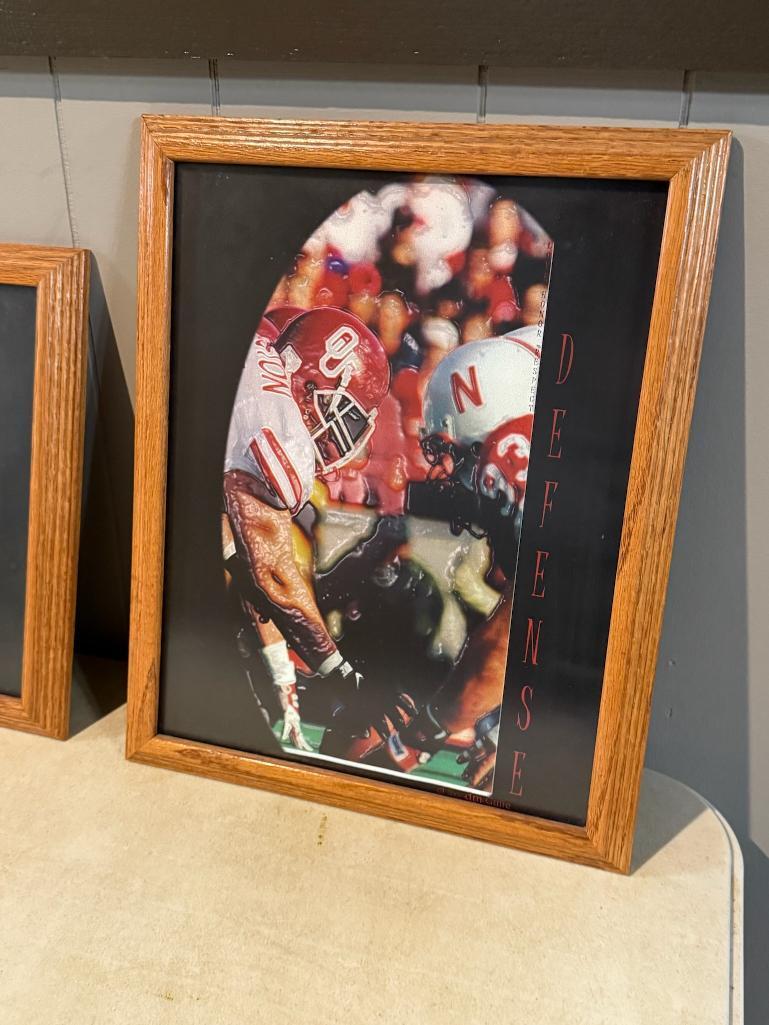 Pair of Nebraska Cornhusker Framed Photos, Matted