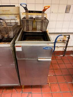 Cook Rite Gas Vertical Floor Fryer Model ATFS-50, Mobile Base, 50lb, Natural Gas