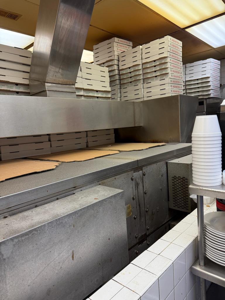 Middleby Marshall PS570S Double Deck Conveyor Pizza Ovens on HD Trolley