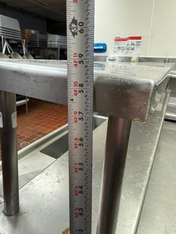 Stainless Steel Prep Table w/ Lower Shelf, 2 Upper Shelves, Mobile Base, 72in