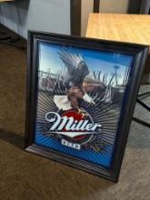 Miller Beer Eagle Framed Advertising Beer Mirror 34in x 28in
