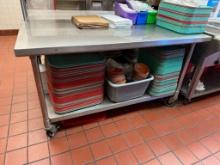 Stainless Steel Prep Table w/ Lower Shelf, Mobile Base, 60in