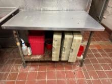 Stainless Steel Prep Table w/ Lower Shelf, 48in x 30in x 36in