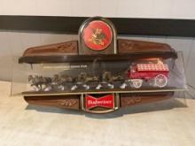 Vintage Budweiser Clydesdale Double-Sided Lighted Beer Sign / Bar Sign 35in x 20in
