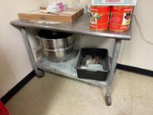 Stainless Steel Prep Table w/ Lower Shelf, Mobile Base