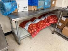 Stainless Steel Prep Table w/ Lower Shelf, 72in x 30in