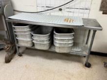 Stainless Steel Prep Table w/ Lower Shelf, 72in x 24in, Mobile Base