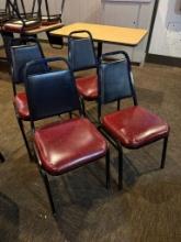 Lot of 25 Stack Chairs, Metal Frames, Padded Seats and Backs, Mixed Colors, Normal Wear & Tear