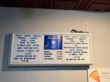 Sortino's Pepsi-Cola Vintage Menu Board 52in x 21in