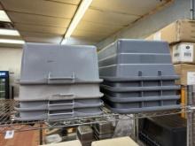 Lot of 10 Bus Tubs w/ Lids