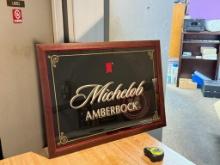 Michelob Amberbock Advertising Mirror, Framed, 31in x 25in