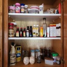 Cupboard Full of Misc Spices and Cooking Products