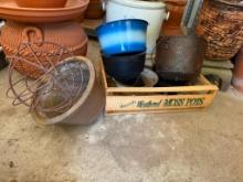Cast Iron Pot, Architectural Salvage, Wood Crate, Planter