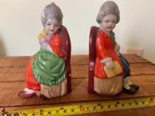 Antique hand painted bookends, made in Japan