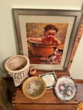 Antique pictures and large wood rosary