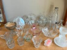 Vintage Pink Milk Glass Cake Plate Display Stand