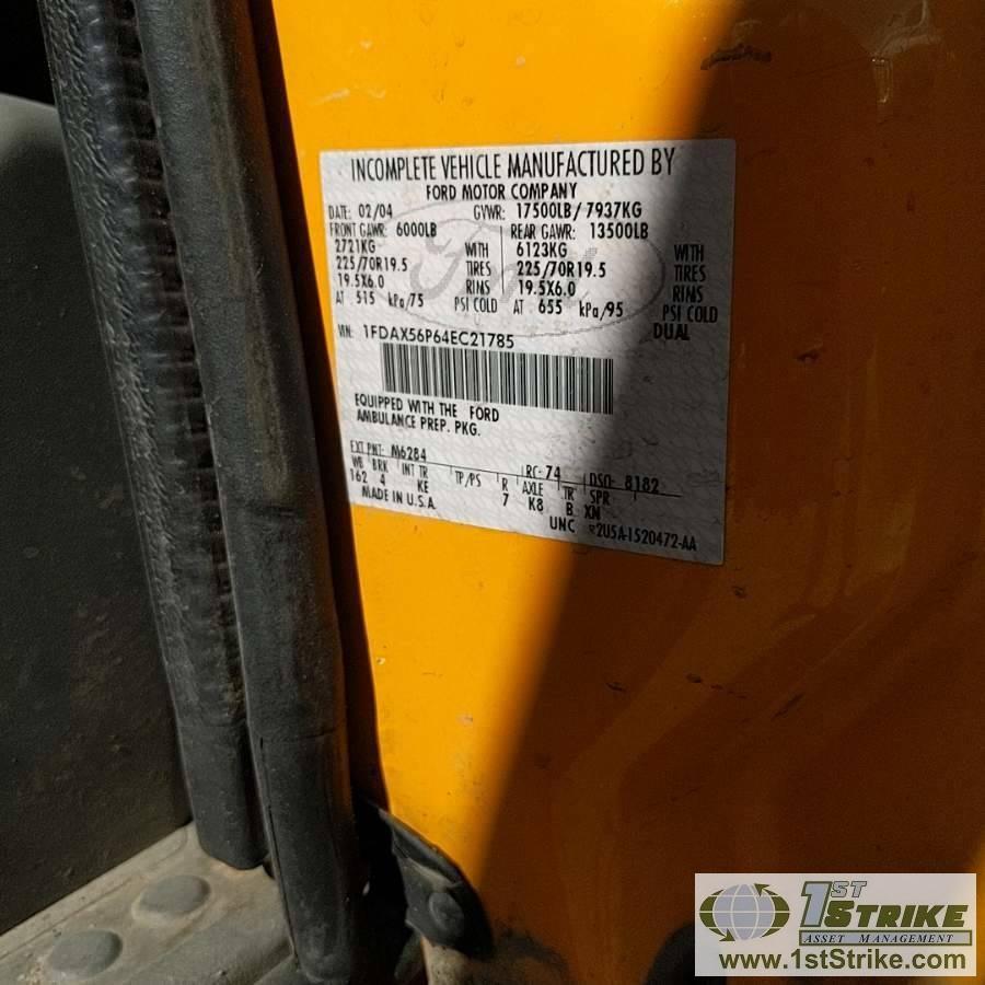 2004 FORD F-550 SUPERDUTY XL, 6.0L POWERSTROKE DIESEL, DUALLY, EXTENDED CAB, SERVICE BED