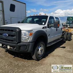2012 FORD F-550 SUPERDUTY XL, CAB AND CHASSIS, 6.7L POWERSTROKE DIESEL, 4X4, DUALLY, CREW CAB