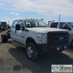 2012 FORD F-550 SUPERDUTY XL, CAB AND CHASSIS, 6.7L POWERSTROKE DIESEL, 4X4, DUALLY, CREW CAB