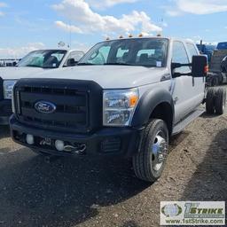 2012 FORD F-550 SUPERDUTY XL, CAB AND CHASSIS, 6.7L POWERSTROKE DIESEL, 4X4, DUALLY, CREW CAB