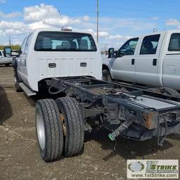 2012 FORD F-550 SUPERDUTY XL, CAB AND CHASSIS, 6.7L POWERSTROKE DIESEL, 4X4, DUALLY, CREW CAB