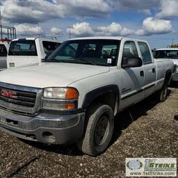 2006 GMC SIERRA 2500HD, 6.6L DURAMAX DIESEL, 4X4, CREW CAB, LONG BED. UNKNOWN MECHANICAL PROBLEMS