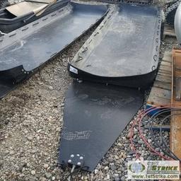 SNOW MACHINE SLED, 10FT 4IN LONG X 3FT 4IN WIDE, PINTLE TOW HITCH