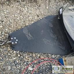 SNOW MACHINE SLED, 10FT 4IN LONG X 3FT 4IN WIDE, PINTLE TOW HITCH