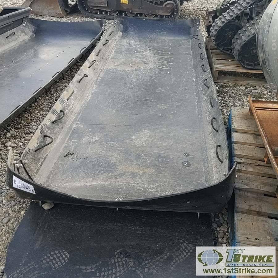 SNOW MACHINE SLED, 10FT 4IN LONG X 3FT 4IN WIDE, PINTLE TOW HITCH