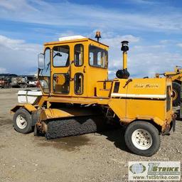 SWEEPER, BROCE BROOM MODEL RJ300, EROPS, 4CYL CUMMINS DIESEL, 8FT BRUSH W/WATER TANK