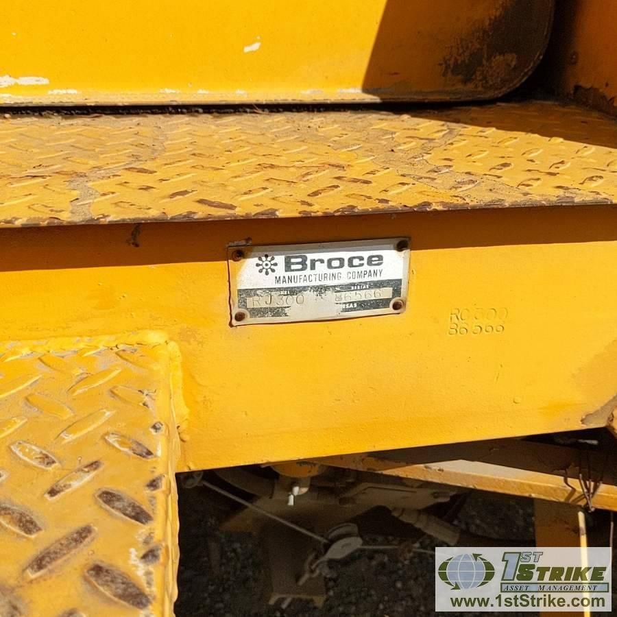 SWEEPER, BROCE BROOM MODEL RJ300, EROPS, 4CYL CUMMINS DIESEL, 8FT BRUSH W/WATER TANK